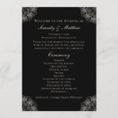 Programme Elegant Mandala Indian Black Boho Wedding Program (Devant)