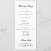 Programme Élégant Mariage à Blason Floral Monogramme Noir (Dos)