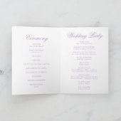Programme Élégant Mariage à Monogramme de Crête Florale de L (Intérieur)
