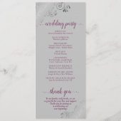 Programme Élégant Mariage Argent Boucles Cassis Violet sur G (Dos)