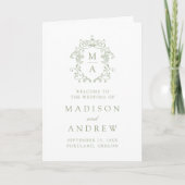 Programme Élégant Mariage Armoiries Monogramme Chinoiserie S (Devant)