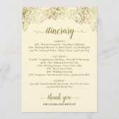 Programme Élégant Mariage Bienvenue & Itinéraire Or & Crème (Dos)