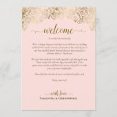 Programme Élégant Mariage Bienvenue & Itinéraire Rose & Or (Devant)