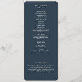 Programme Élégant Mariage bleu marine moderne (Dos)