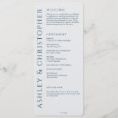 Programme Élégant Mariage bleu marine moderne (Devant)