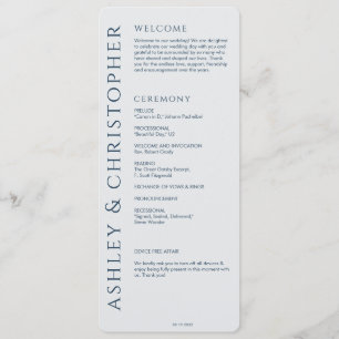 Programme Élégant Mariage bleu marine moderne