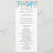 Programme Élégant Mariage Blue Hydrangea (Devant)