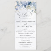 Programme Élégant Mariage botanique moderne Dusty Blue Flora (Devant)
