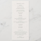 Programme Élégant mariage botanique vert sauge moderne (Dos)