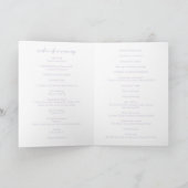Programme Élégant mariage catholique écriture gras lilas (Intérieur)