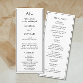 Programme Élégant Mariage classique de monogramme blanc