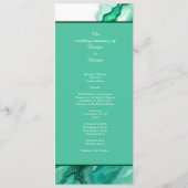 Programme Elégant Mariage couleur marbre Turquoise Emerald (Dos)