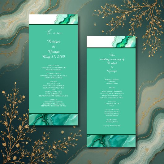 Programme Elégant Mariage couleur marbre Turquoise Emerald
