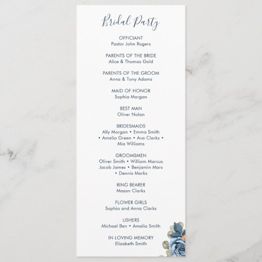 Programme Élégant Mariage de automne rustique en terre cuite (Dos)