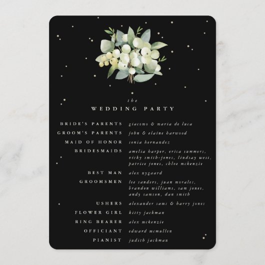 Programme Elégant Mariage de bouquet Black Snowberry+Eucalyp (Dos)