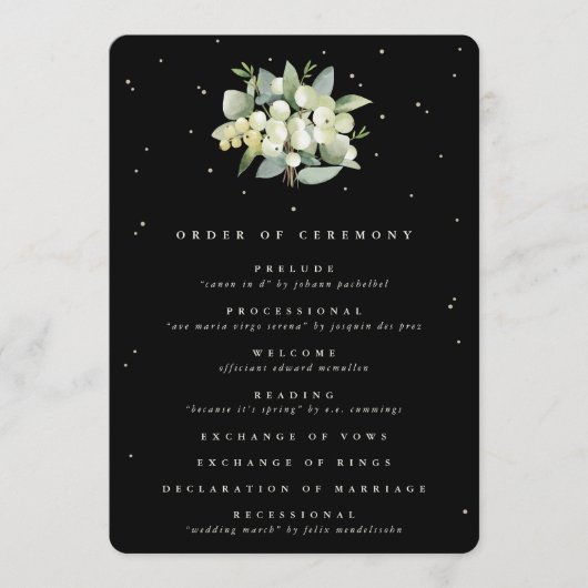 Programme Elégant Mariage de bouquet Black Snowberry+Eucalyp (Devant)