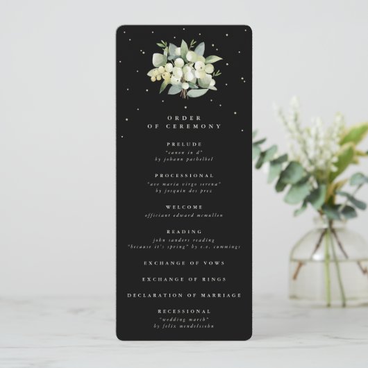 Programme Elégant Mariage de bouquet Black Snowberry+Eucalyp (Debout devant)