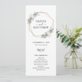 Programme Elégant Mariage de cadre géométrique or verdure (Debout devant)