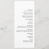 Programme Élégant Mariage de calligraphie noir et or (Dos)