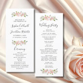 Programme Élégant Mariage de calligraphie rose Roses