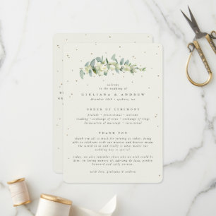 Programme Élégant mariage de Crème Snowberry + tige d'Eucaly