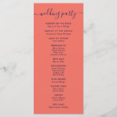 Programme Elégant Mariage de la marine moderne bleu et corai (Dos)