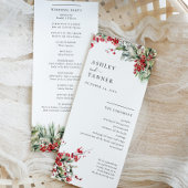 Programme Élégant Mariage de Noël Floral d'hiver