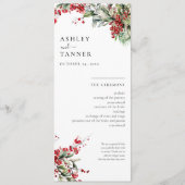 Programme Élégant Mariage de Noël Floral d'hiver (Devant)