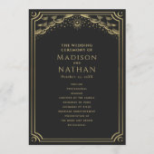 Programme Élégant Mariage de Tarot d'or gothique (Devant)