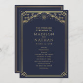 Programme Elégant Mariage de Tarot Gold & Navy (Devant / Derrière)