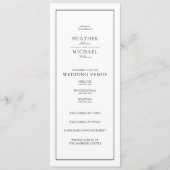 Programme Élégant Mariage de typographie noir et blanc (Devant)
