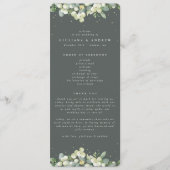 Programme Elégant Mariage d'hiver Eucalyptus & Snowberry Ver (Devant)