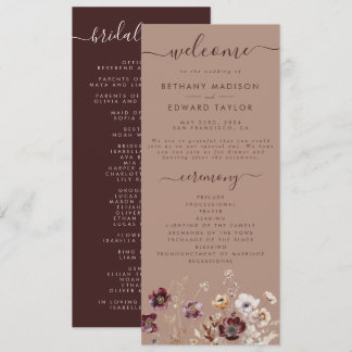 Programme Élégant Mariage Fleur sauvage