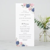 Programme Élégant mariage floral aux hydrangeas roses et ble (Debout devant)