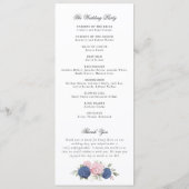 Programme Élégant mariage floral aux hydrangeas roses et ble (Dos)