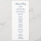 Programme Élégant Mariage Floral Bleu (Dos)