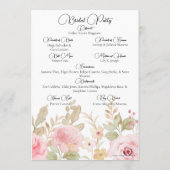 Programme Élégant Mariage floral Mariage personnalisé (Dos)