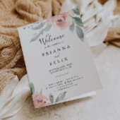 Programme Élégant Mariage floral rose pâle