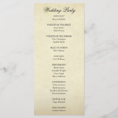 Programme Élégant Mariage formel vintage (Dos)