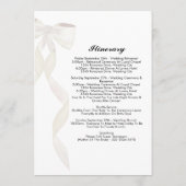 Programme Élégant Mariage Itinéraire Formal White Bow Ribbon (Dos)