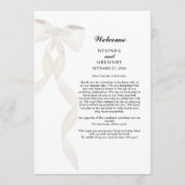 Programme Élégant Mariage Itinéraire Formal White Bow Ribbon (Devant)