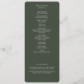 Programme Élégant Mariage moderne de mousse verte (Dos)