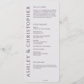 Programme Élégant Mariage moderne foncé violet (Devant)