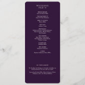 Programme Élégant Mariage moderne foncé violet (Dos)