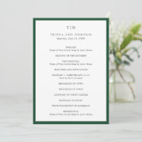 Élégant Mariage Moderne Monogramme Vert Émeraude