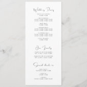 Programme Élégant Mariage moderne noir & blanc (Dos)