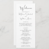 Programme Élégant Mariage moderne noir & blanc (Devant / Derrière)