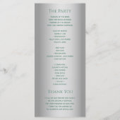 Programme Élégant Mariage moderne Silver Green (Dos)