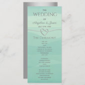 Programme Élégant Mariage moderne Silver Green (Devant / Derrière)