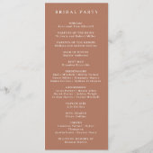 Programme Élégant Mariage Monogram Terracota (Dos)